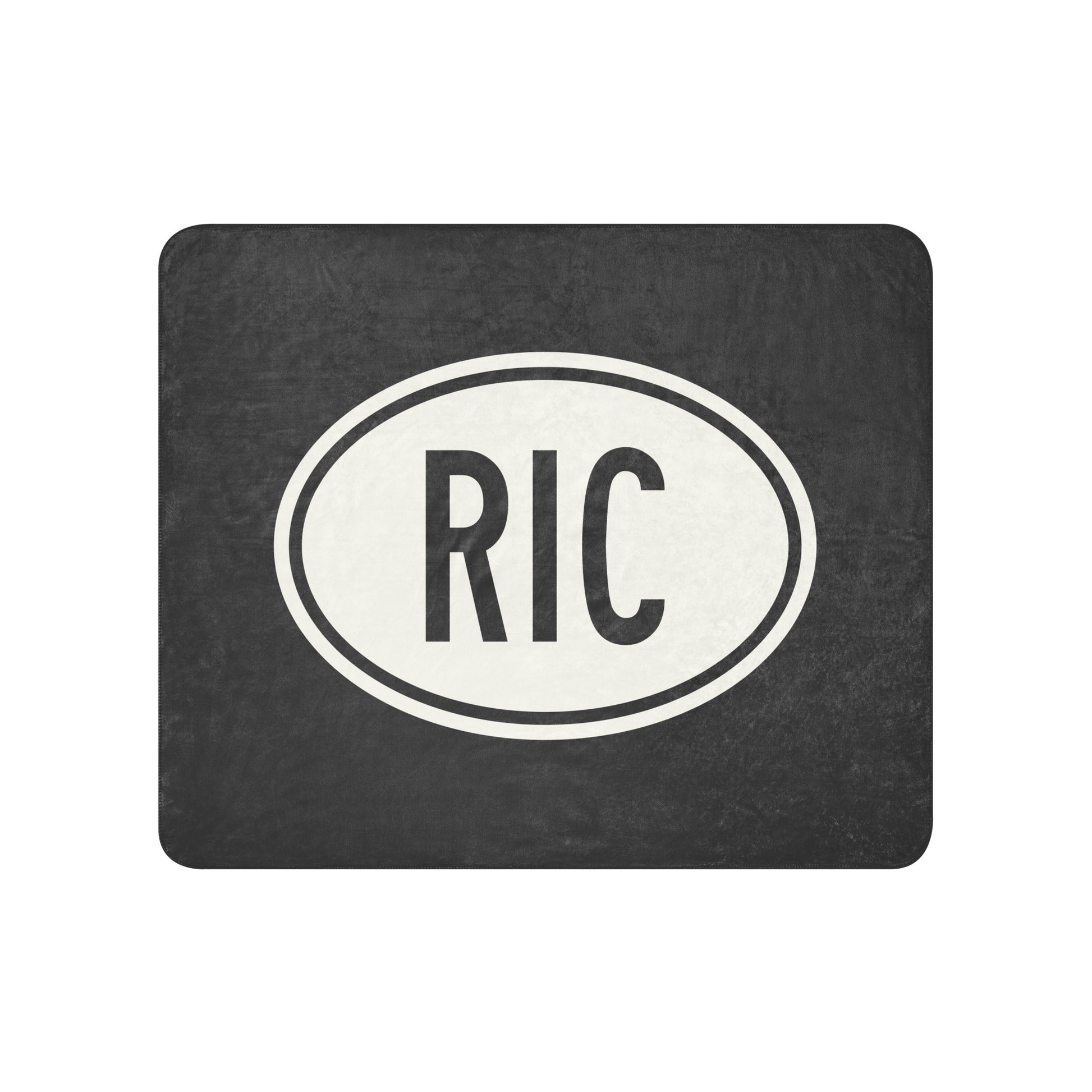 RIC Richmond Sherpa Blanket • Eclipse Grey with Oval Car Sticker Design • YHM Designs - Image 01