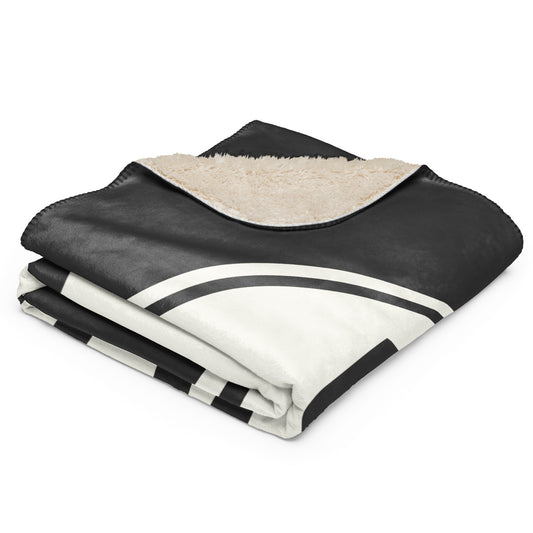 RIC Richmond Sherpa Blanket • Eclipse Grey with Oval Car Sticker Design • YHM Designs - Image 02