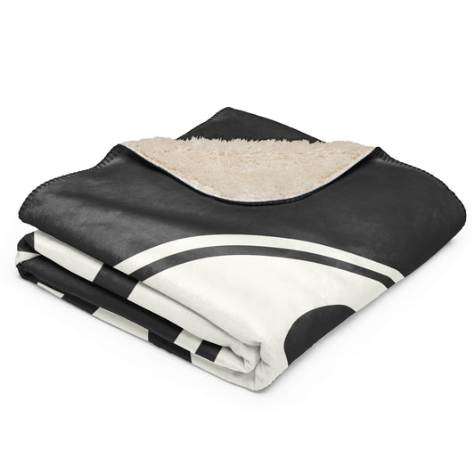 Unique Travel Gift Sherpa Blanket - White Oval • SAT San Antonio • YHM Designs - Image 02