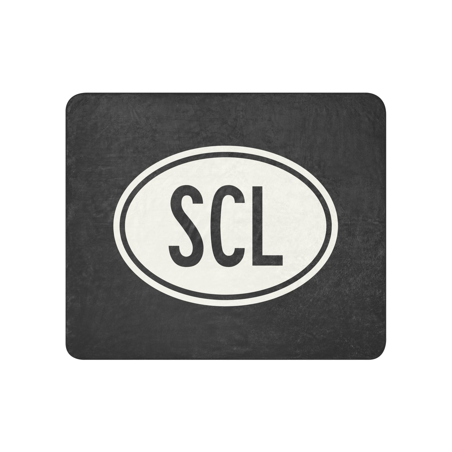 Unique Travel Gift Sherpa Blanket - White Oval • SCL Santiago Souvenir • YHM Designs - Image 01