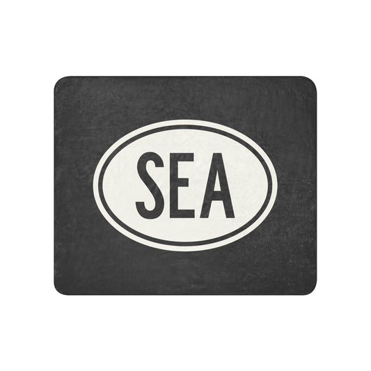 Oval Car Sticker Sherpa Blanket • SEA Seattle • YHM Designs - Image 01
