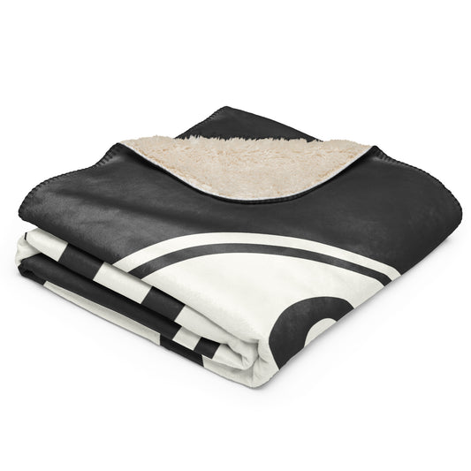 Unique Travel Gift Sherpa Blanket - White Oval • SJU San Juan • YHM Designs - Image 02