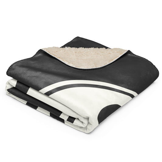 Unique Travel Gift Sherpa Blanket - White Oval • SLC Salt Lake City • YHM Designs - Image 02