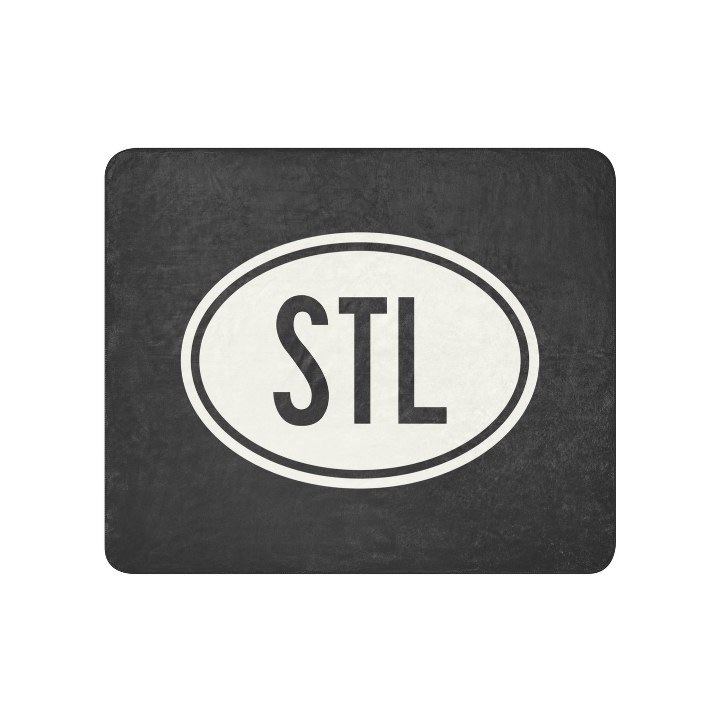Unique Travel Gift Sherpa Blanket - White Oval • STL St. Louis • YHM Designs - Image 01