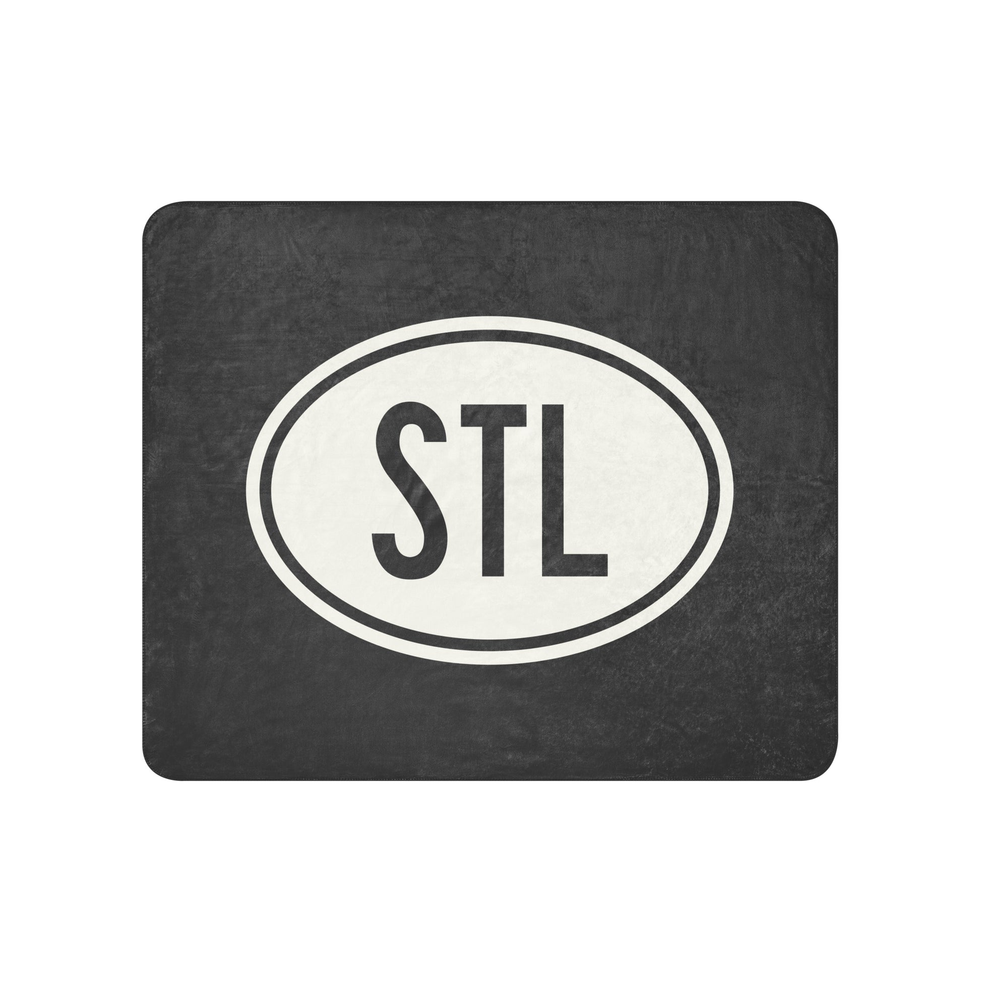 Unique Travel Gift Sherpa Blanket - White Oval • STL St. Louis • YHM Designs - Image 01