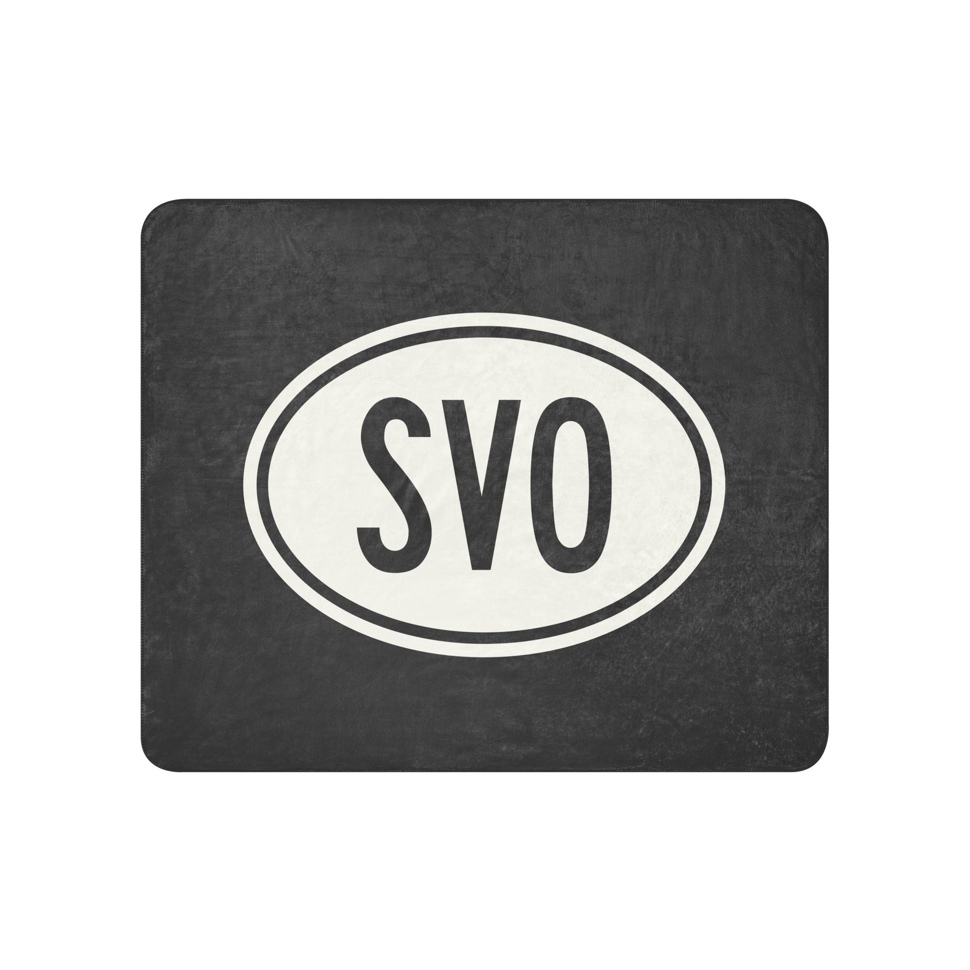 Unique Travel Gift Sherpa Blanket - White Oval • SVO Moscow Souvenir • YHM Designs - Image 01