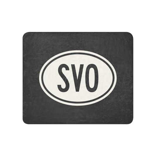 Unique Travel Gift Sherpa Blanket - White Oval • SVO Moscow Souvenir • YHM Designs - Image 01