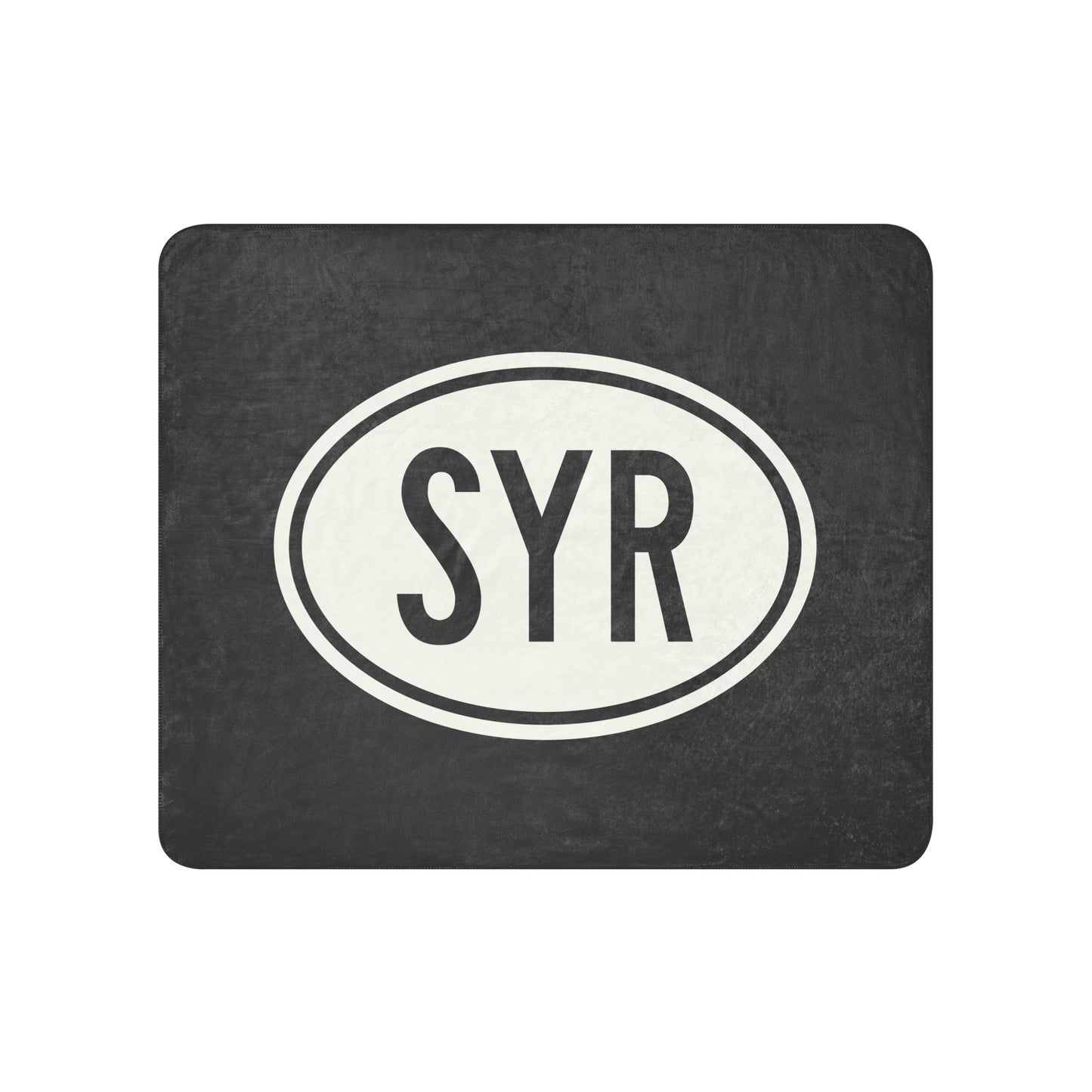 Unique Travel Gift Sherpa Blanket - White Oval • SYR Syracuse Souvenir • YHM Designs - Image 01