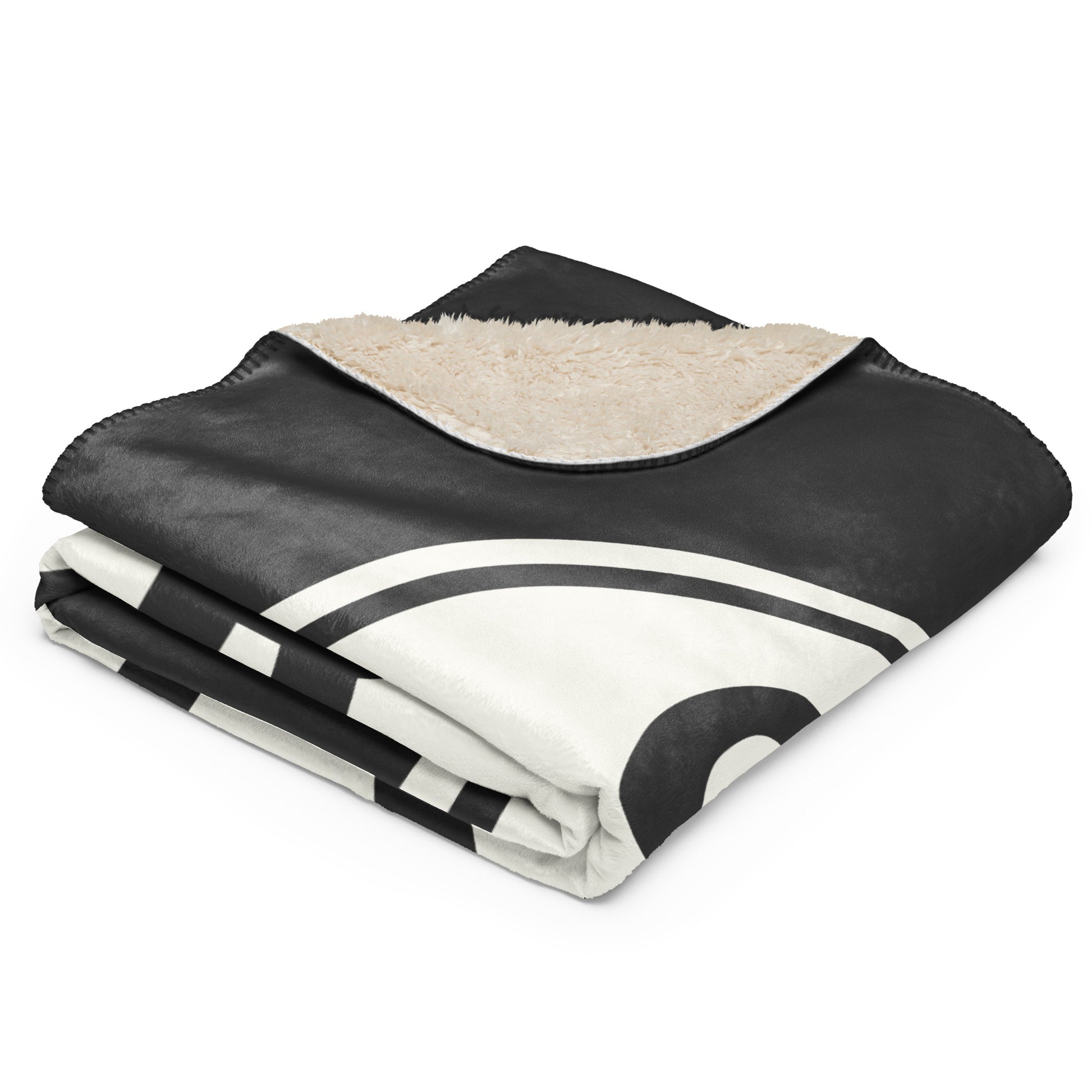 Unique Travel Gift Sherpa Blanket - White Oval • SYR Syracuse Souvenir • YHM Designs - Image 02