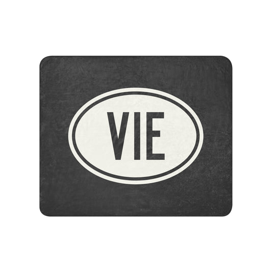 Unique Travel Gift Sherpa Blanket - White Oval • VIE Vienna • YHM Designs - Image 01