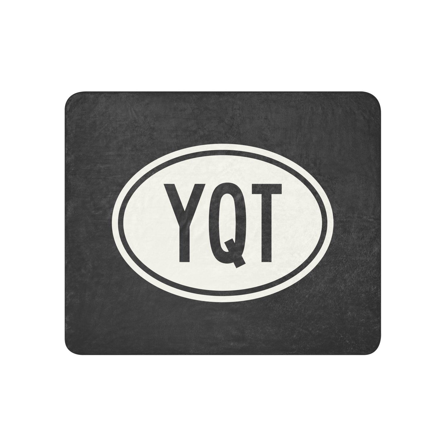 Unique Travel Gift Sherpa Blanket - White Oval • YQT Thunder Bay Souvenir • YHM Designs - Image 01
