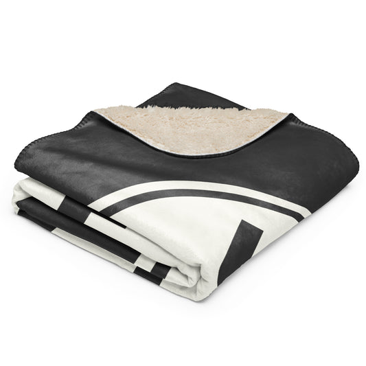 Unique Travel Gift Sherpa Blanket - White Oval • YXE Saskatoon • YHM Designs - Image 02