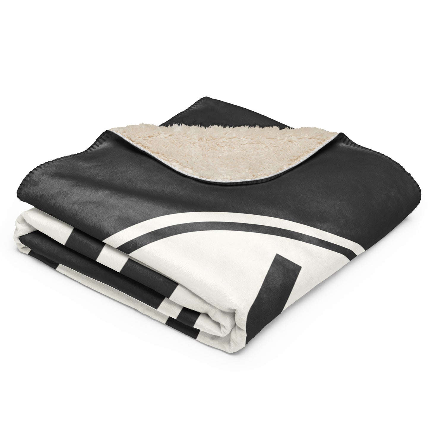 Unique Travel Gift Sherpa Blanket - White Oval • YYG Charlottetown • YHM Designs - Image 02