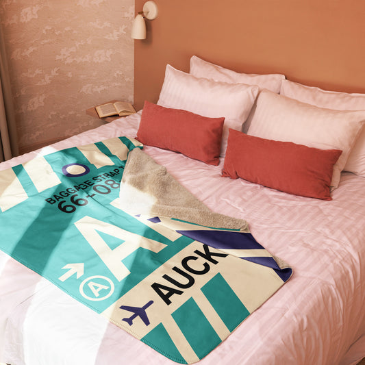Travel Gift Sherpa Blanket • AKL Auckland • YHM Designs - Image 02