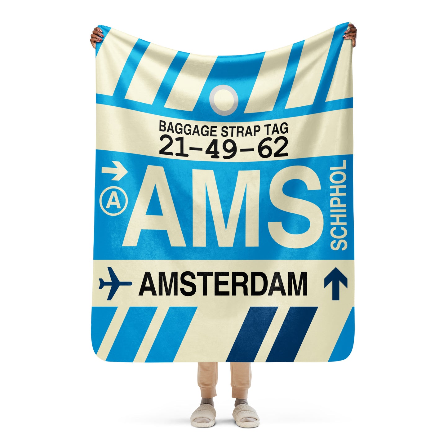 Travel Gift Sherpa Blanket • AMS Amsterdam • YHM Designs - Image 05