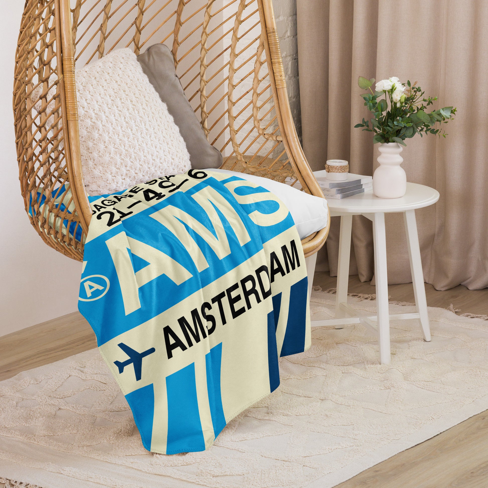 Travel Gift Sherpa Blanket • AMS Amsterdam • YHM Designs - Image 07
