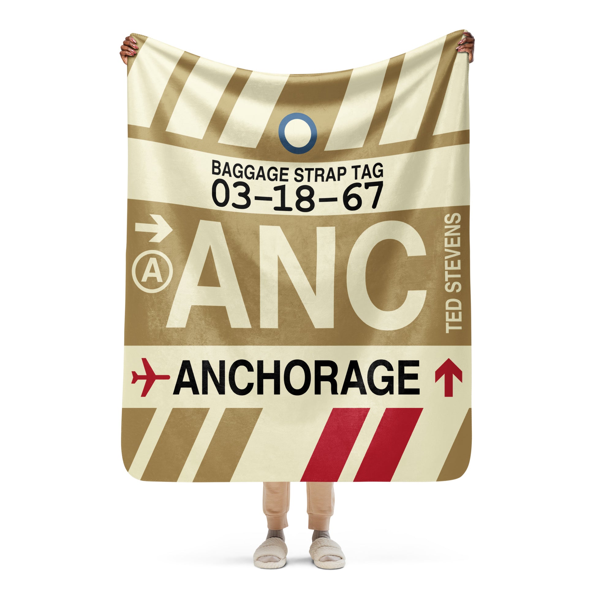 Travel Gift Sherpa Blanket • ANC Anchorage • YHM Designs - Image 05