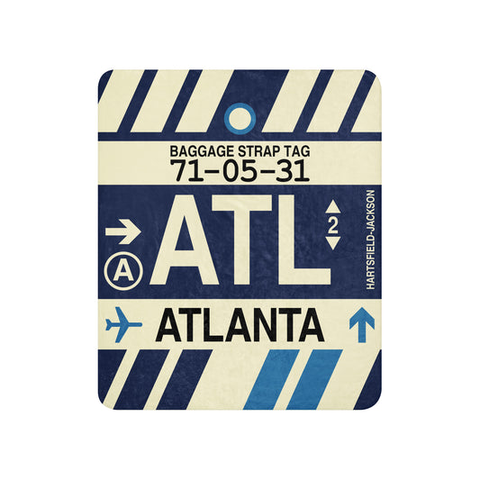 Travel-Themed Sherpa Blanket • ATL Atlanta • YHM Designs - Image 01