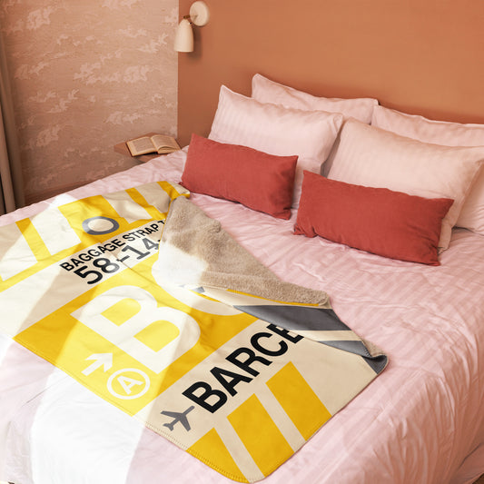 Travel Gift Sherpa Blanket • BCN Barcelona • YHM Designs - Image 02