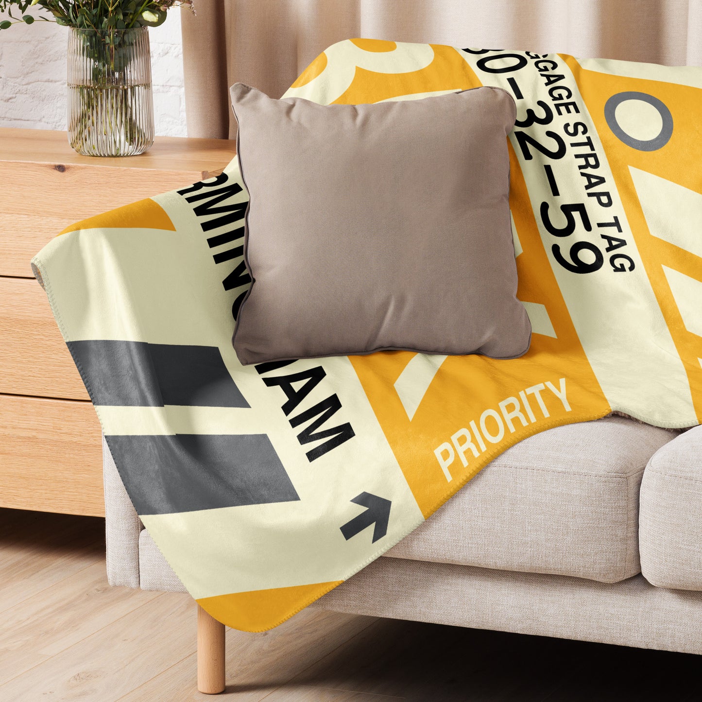 Travel Gift Sherpa Blanket • BHX Birmingham • YHM Designs - Image 06