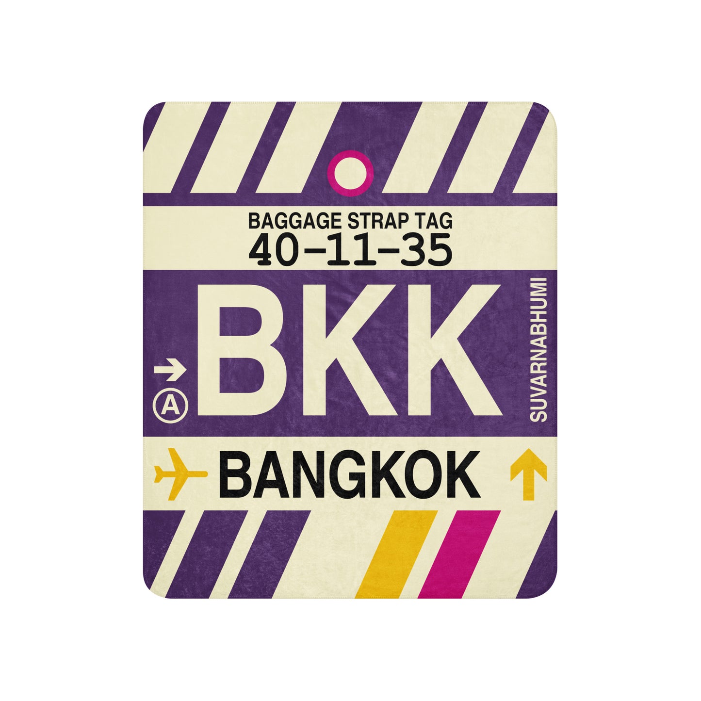 Travel Gift Sherpa Blanket • BKK Bangkok Souvenir • YHM Designs - Image 01