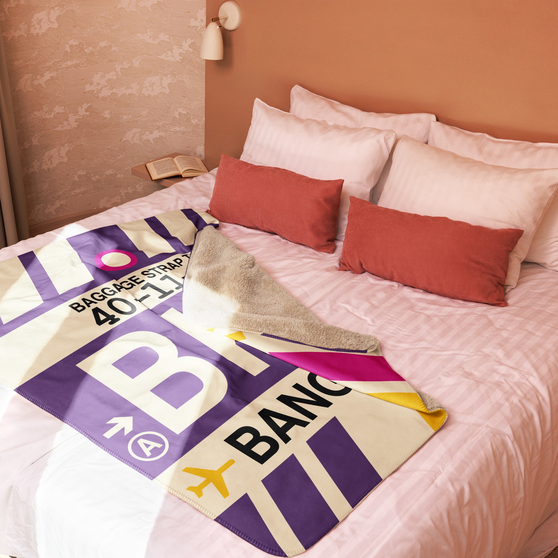 Travel Gift Sherpa Blanket • BKK Bangkok Souvenir • YHM Designs - Image 02