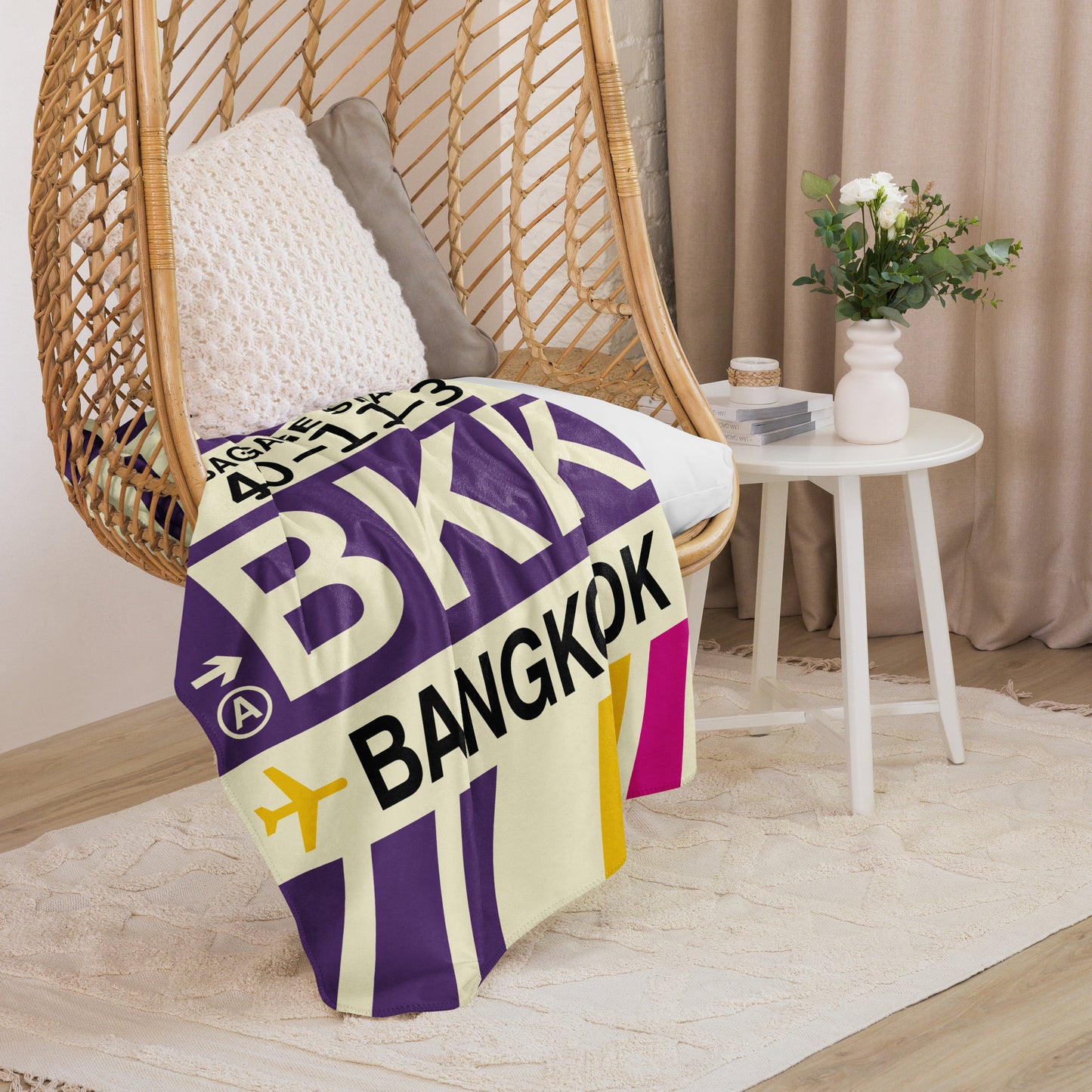 Travel Gift Sherpa Blanket • BKK Bangkok • YHM Designs - Image 07