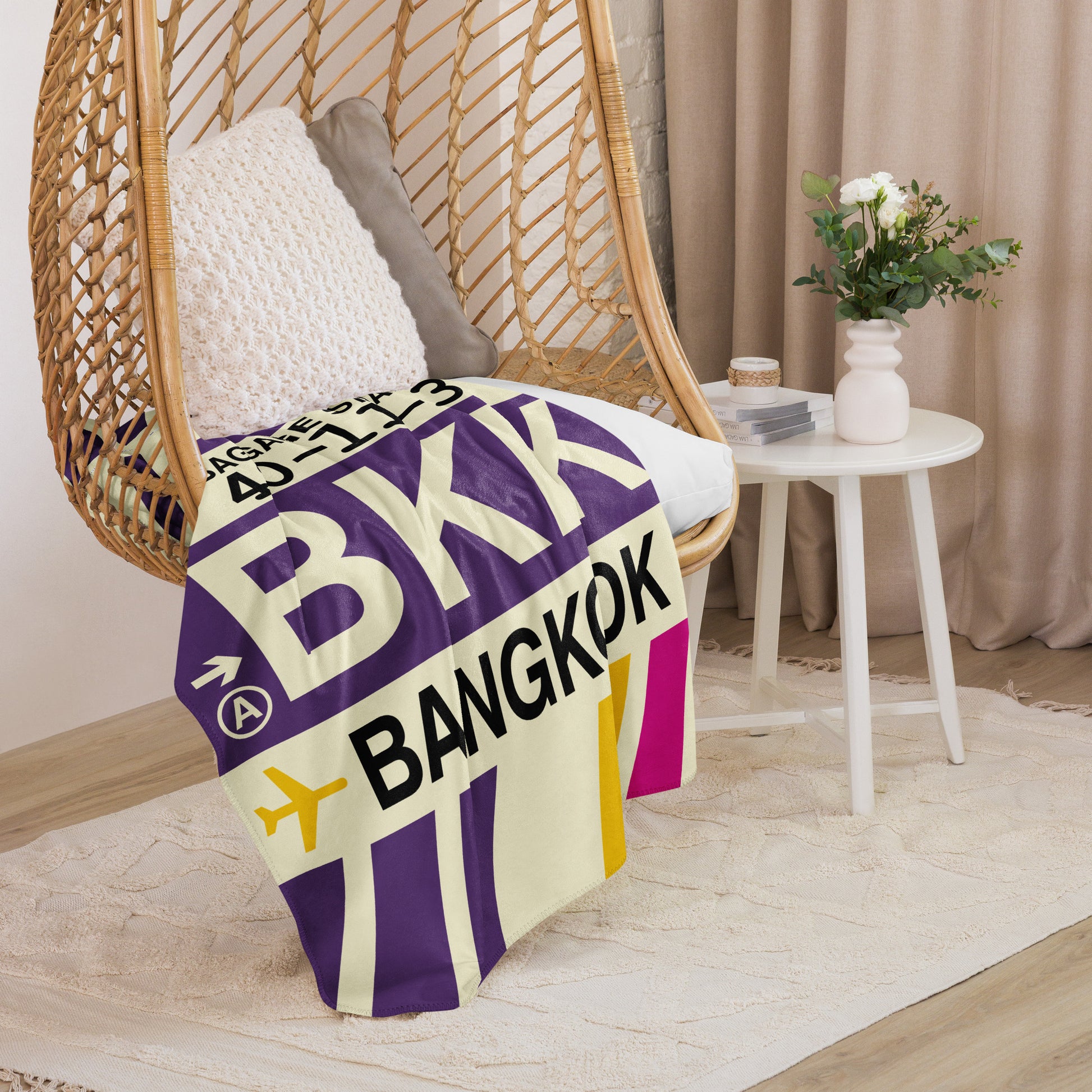 Travel Gift Sherpa Blanket • BKK Bangkok Souvenir • YHM Designs - Image 07