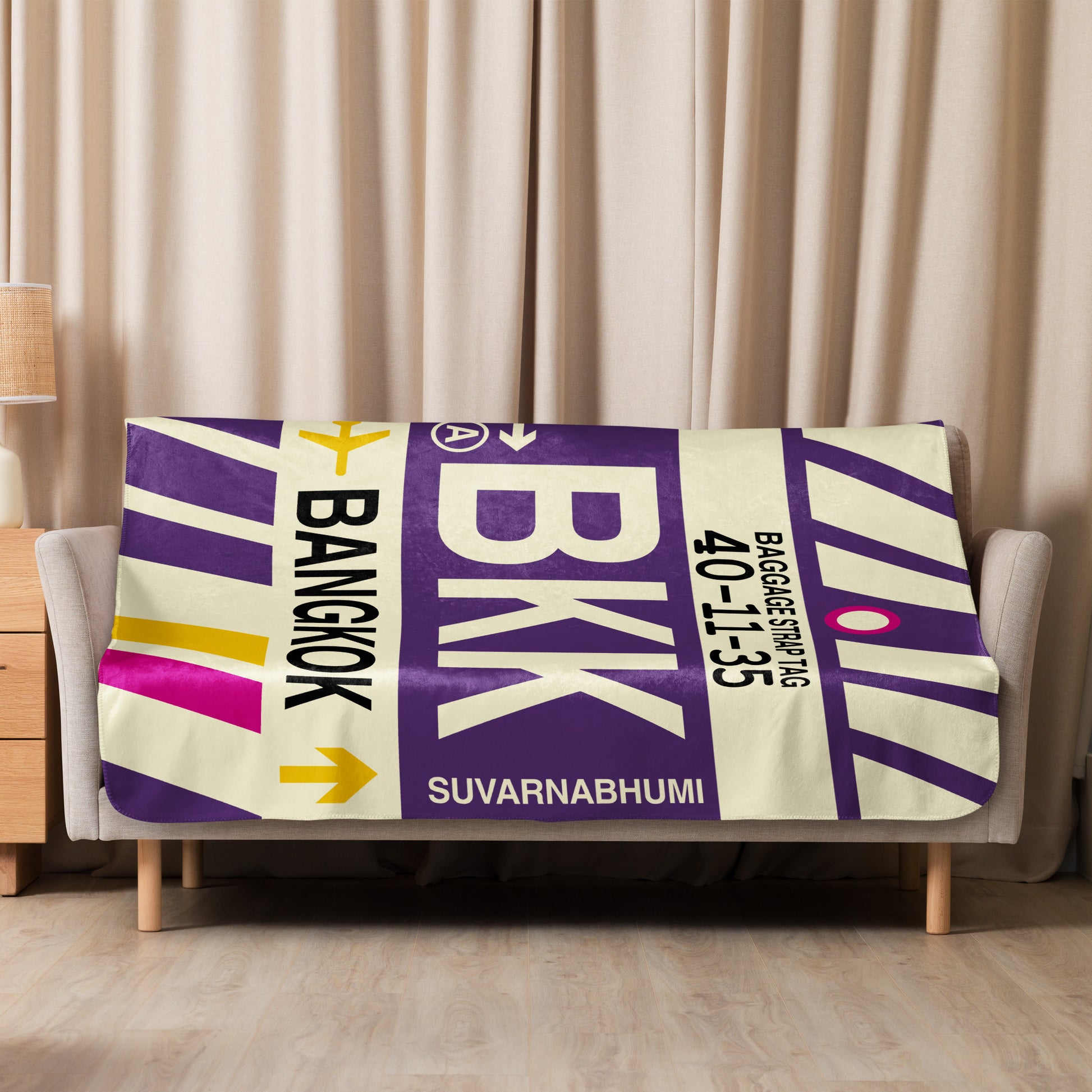 Travel Gift Sherpa Blanket • BKK Bangkok Souvenir • YHM Designs - Image 08