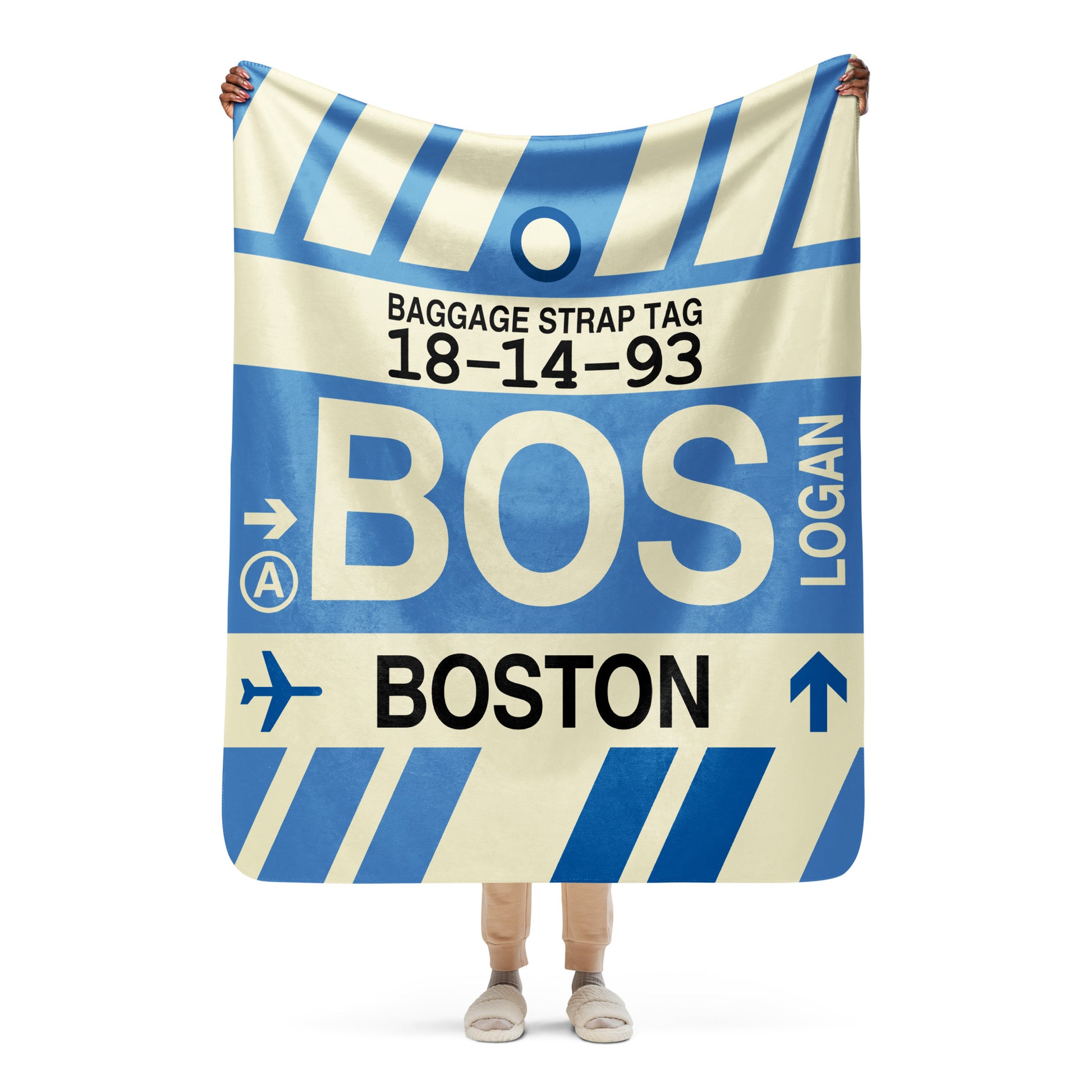 Travel Gift Sherpa Blanket • BOS Boston • YHM Designs - Image 05