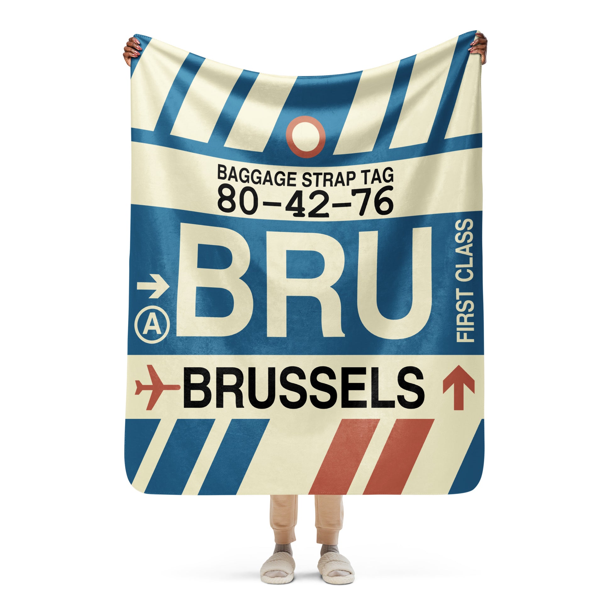 Travel Gift Sherpa Blanket • BRU Brussels • YHM Designs - Image 05