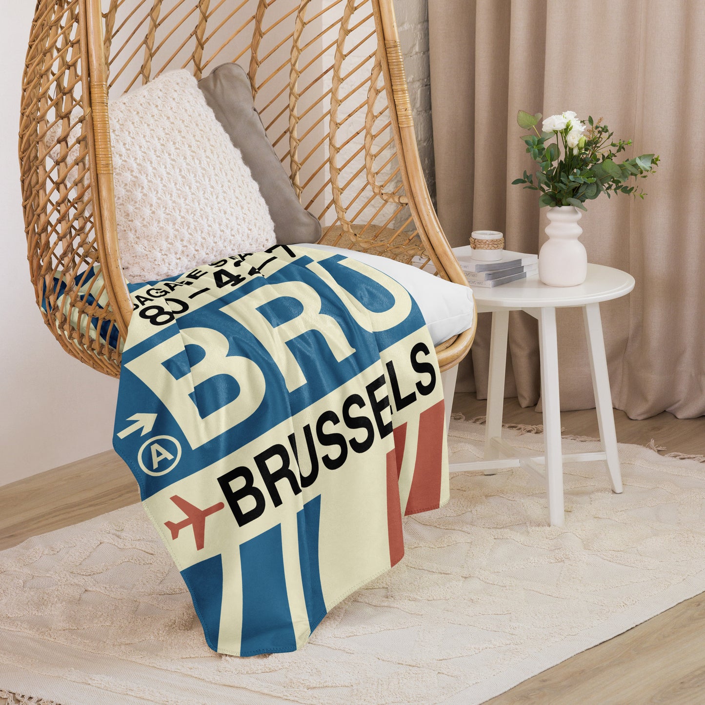 Travel Gift Sherpa Blanket • BRU Brussels • YHM Designs - Image 07