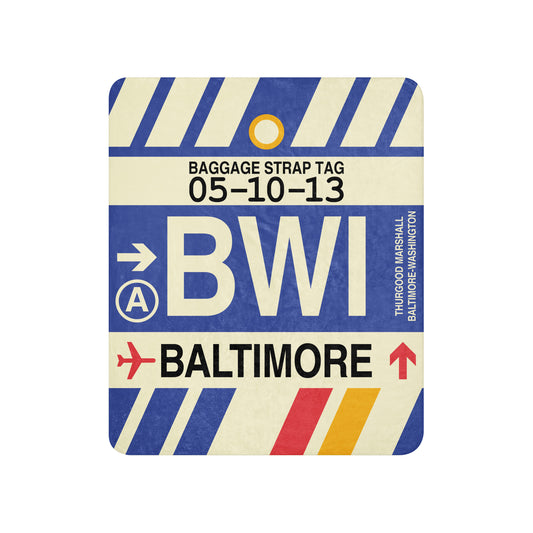 Travel Gift Sherpa Blanket • BWI Baltimore • YHM Designs - Image 01