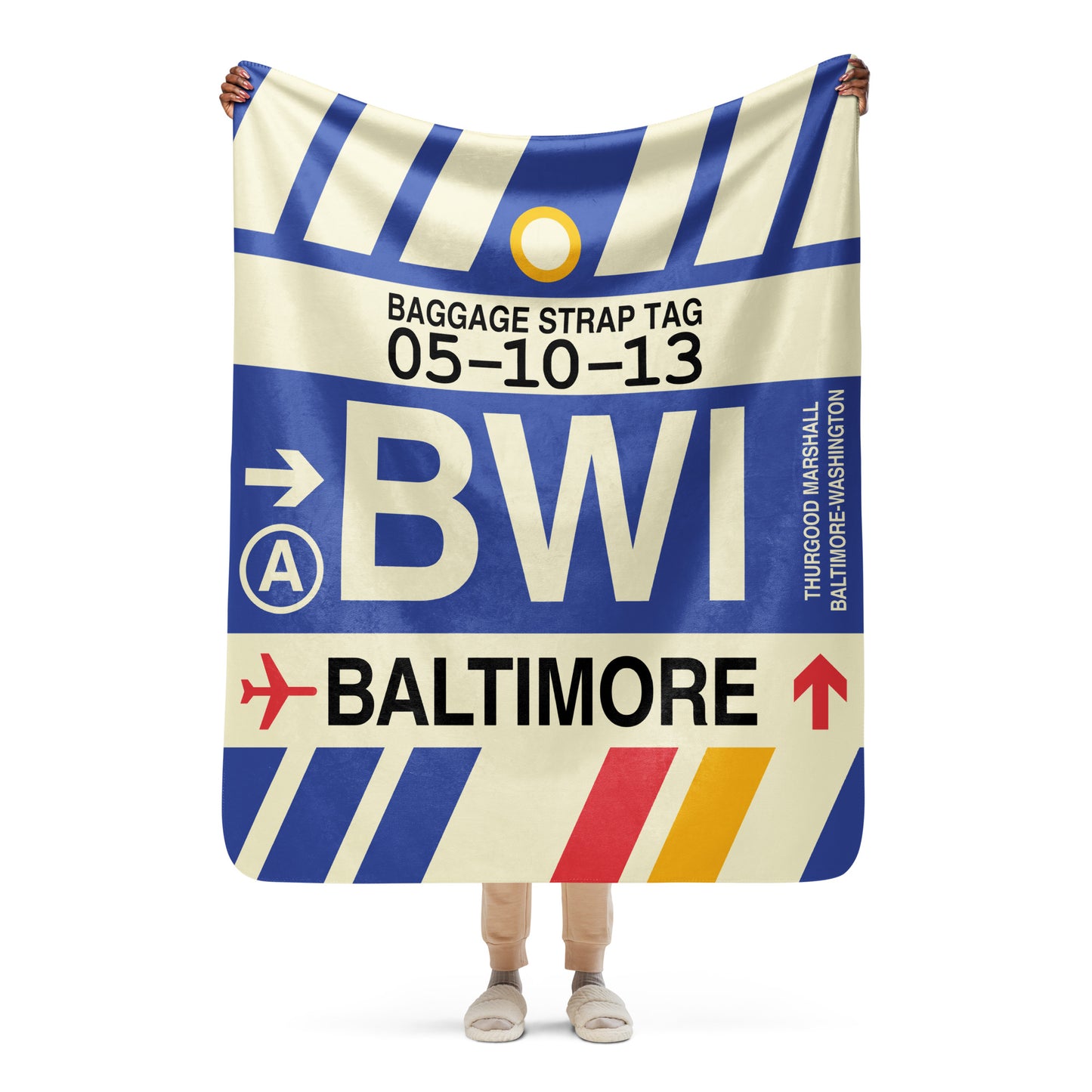 Travel Gift Sherpa Blanket • BWI Baltimore • YHM Designs - Image 05