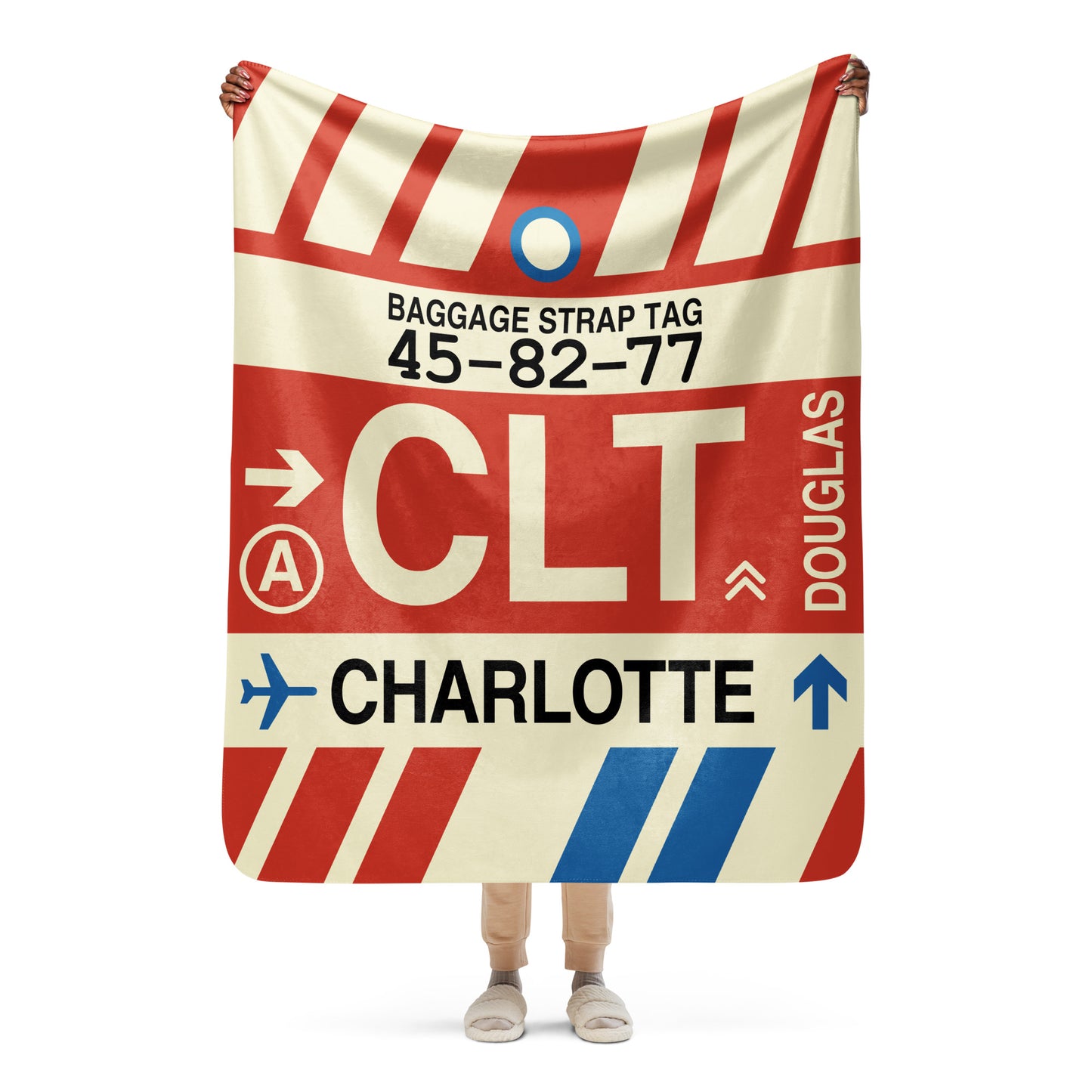 Travel Gift Sherpa Blanket • CLT Charlotte • YHM Designs - Image 05
