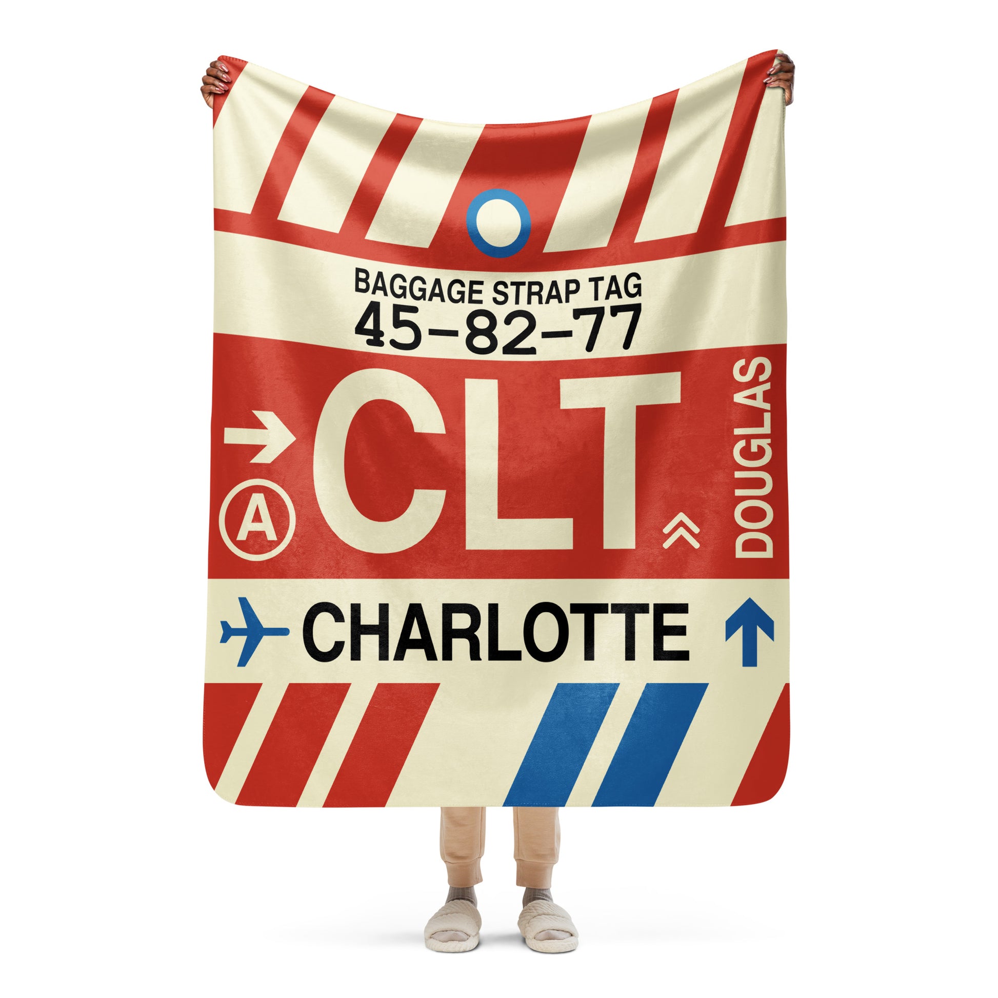 Travel Gift Sherpa Blanket • CLT Charlotte • YHM Designs - Image 05