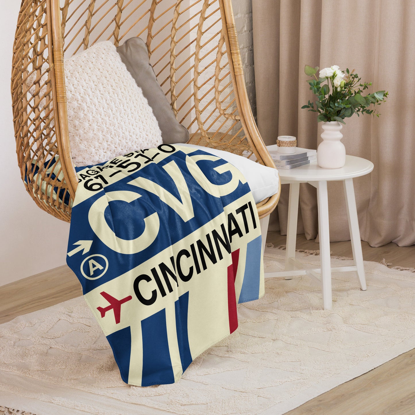 Travel Gift Sherpa Blanket • CVG Cincinnati • YHM Designs - Image 07