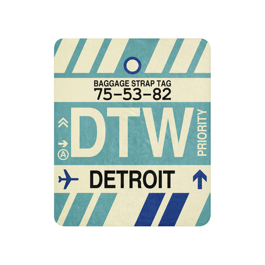 Travel Gift Sherpa Blanket • DTW Detroit • YHM Designs - Image 01