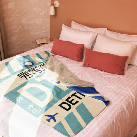 Travel Gift Sherpa Blanket • DTW Detroit • YHM Designs - Image 02