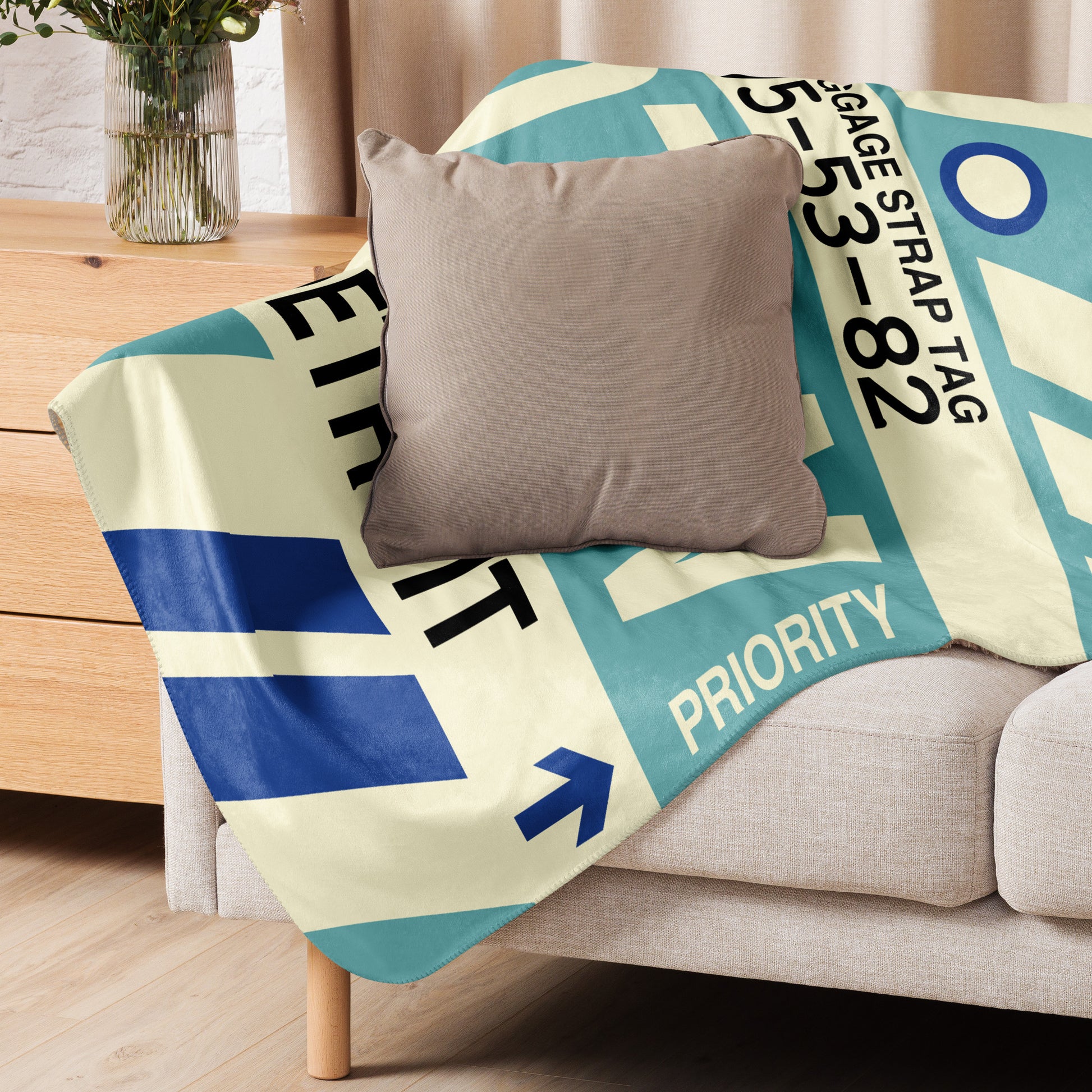 Travel Gift Sherpa Blanket • DTW Detroit • YHM Designs - Image 06