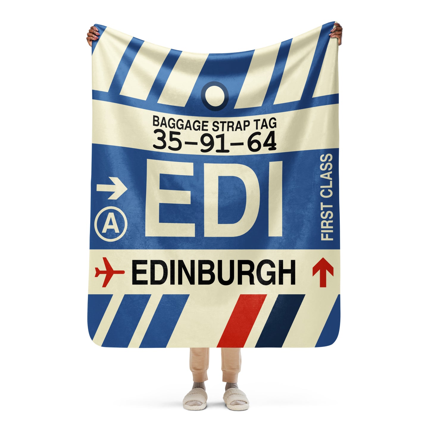 Travel Gift Sherpa Blanket • EDI Edinburgh Souvenir • YHM Designs - Image 05