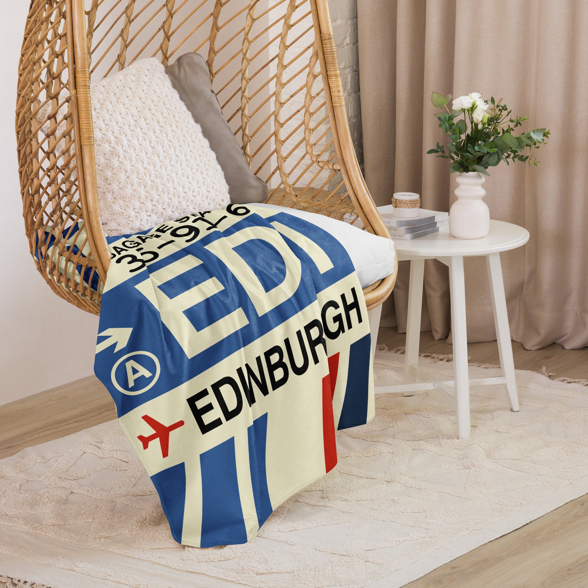 Travel Gift Sherpa Blanket • EDI Edinburgh Souvenir • YHM Designs - Image 07