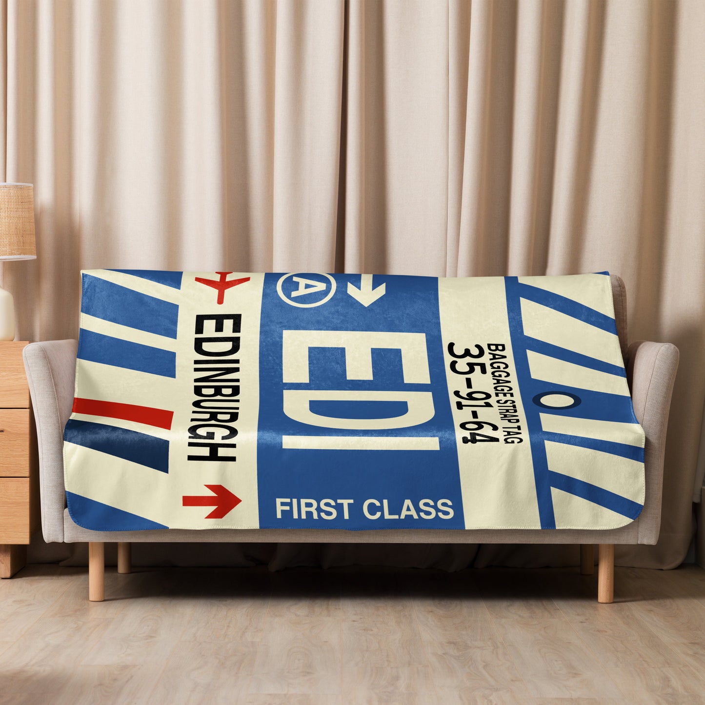 Travel Gift Sherpa Blanket • EDI Edinburgh Souvenir • YHM Designs - Image 08