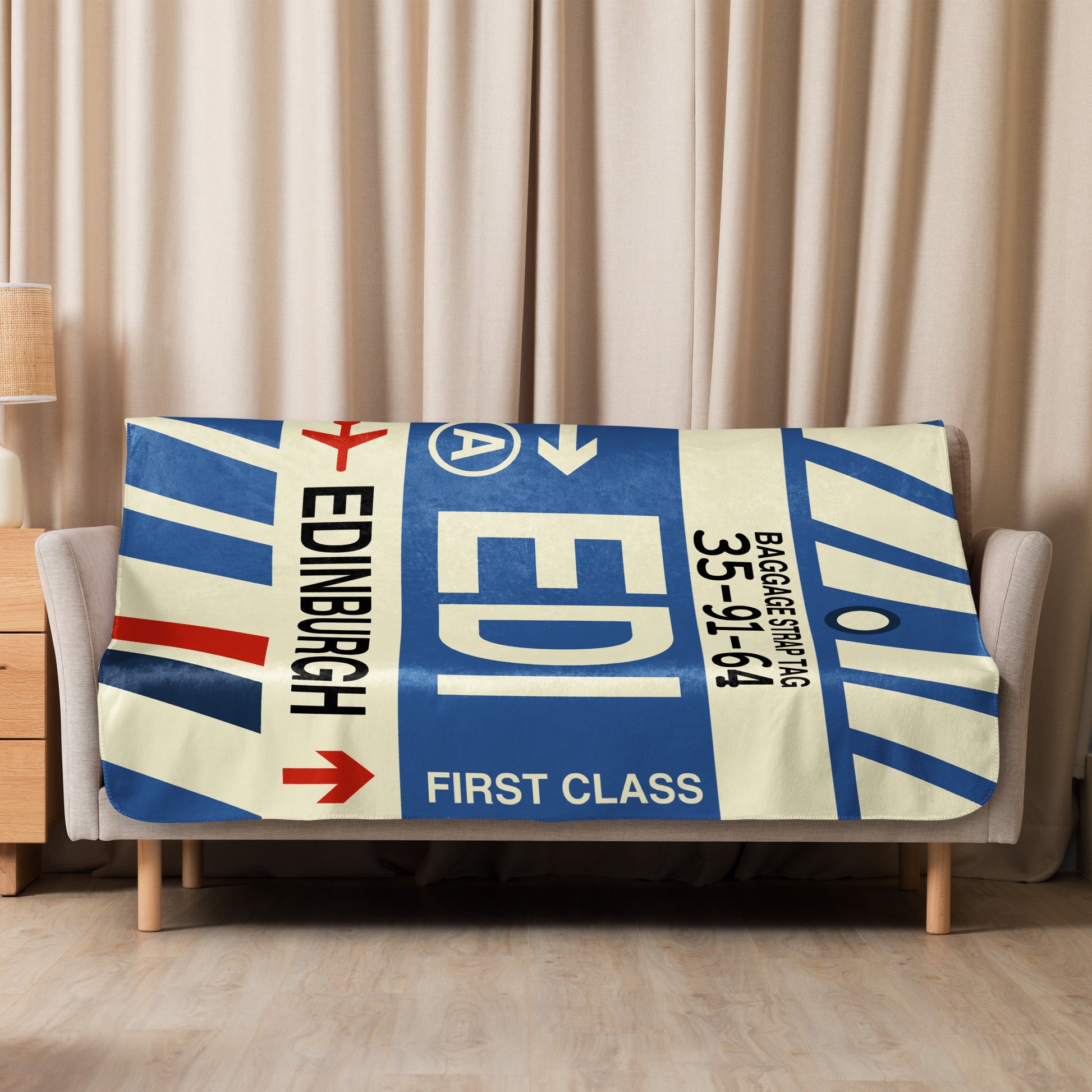 Travel Gift Sherpa Blanket • EDI Edinburgh Souvenir • YHM Designs - Image 08