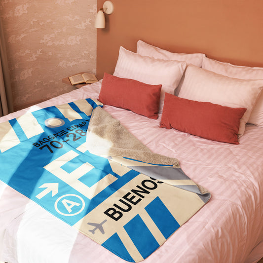 Travel Gift Sherpa Blanket • EZE Buenos Aires Souvenir • YHM Designs - Image 02
