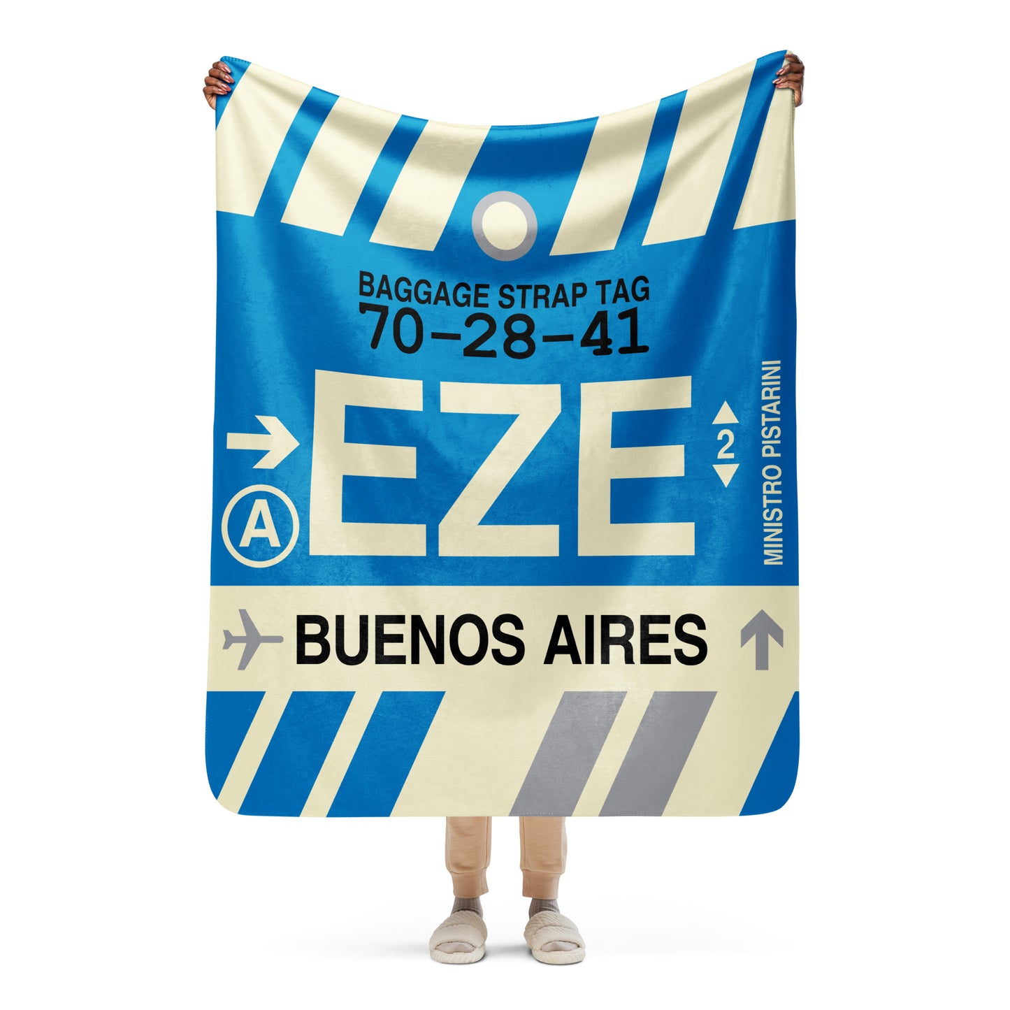 Travel Gift Sherpa Blanket • EZE Buenos Aires • YHM Designs - Image 05