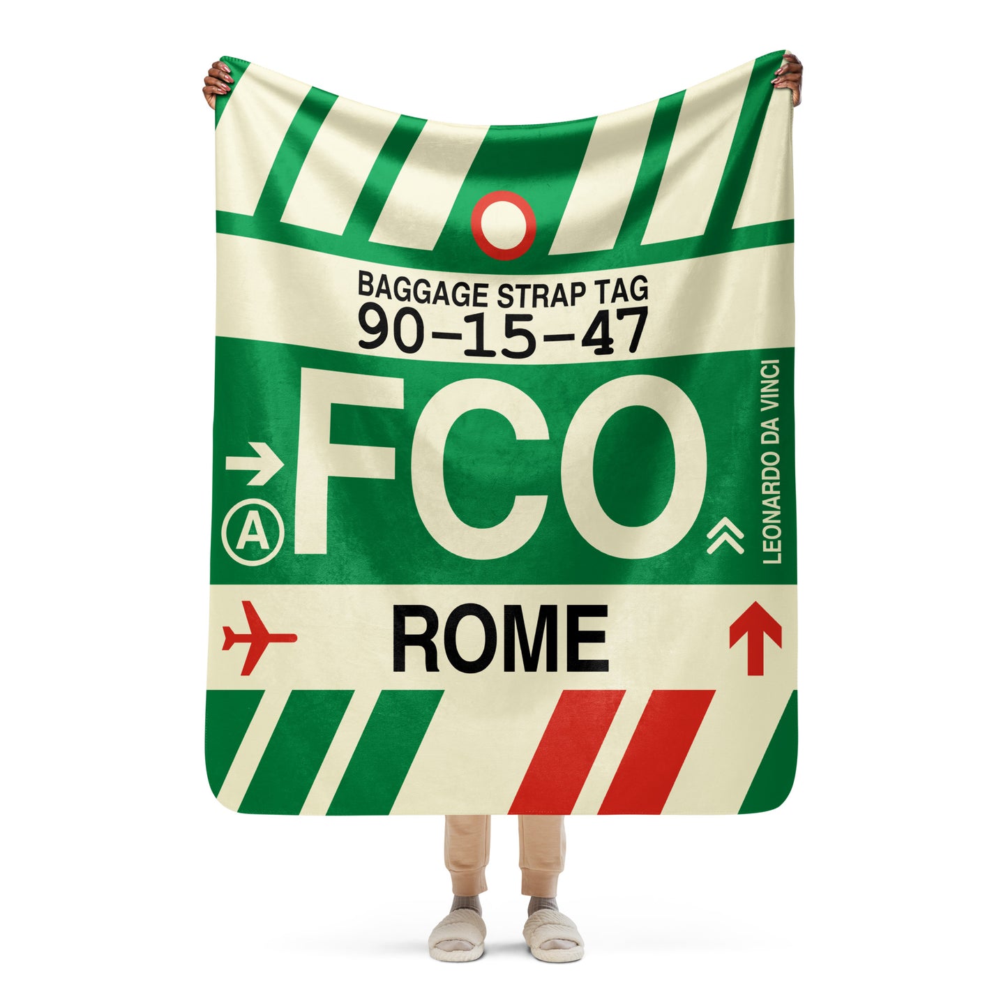 Travel Gift Sherpa Blanket • FCO Rome • YHM Designs - Image 05