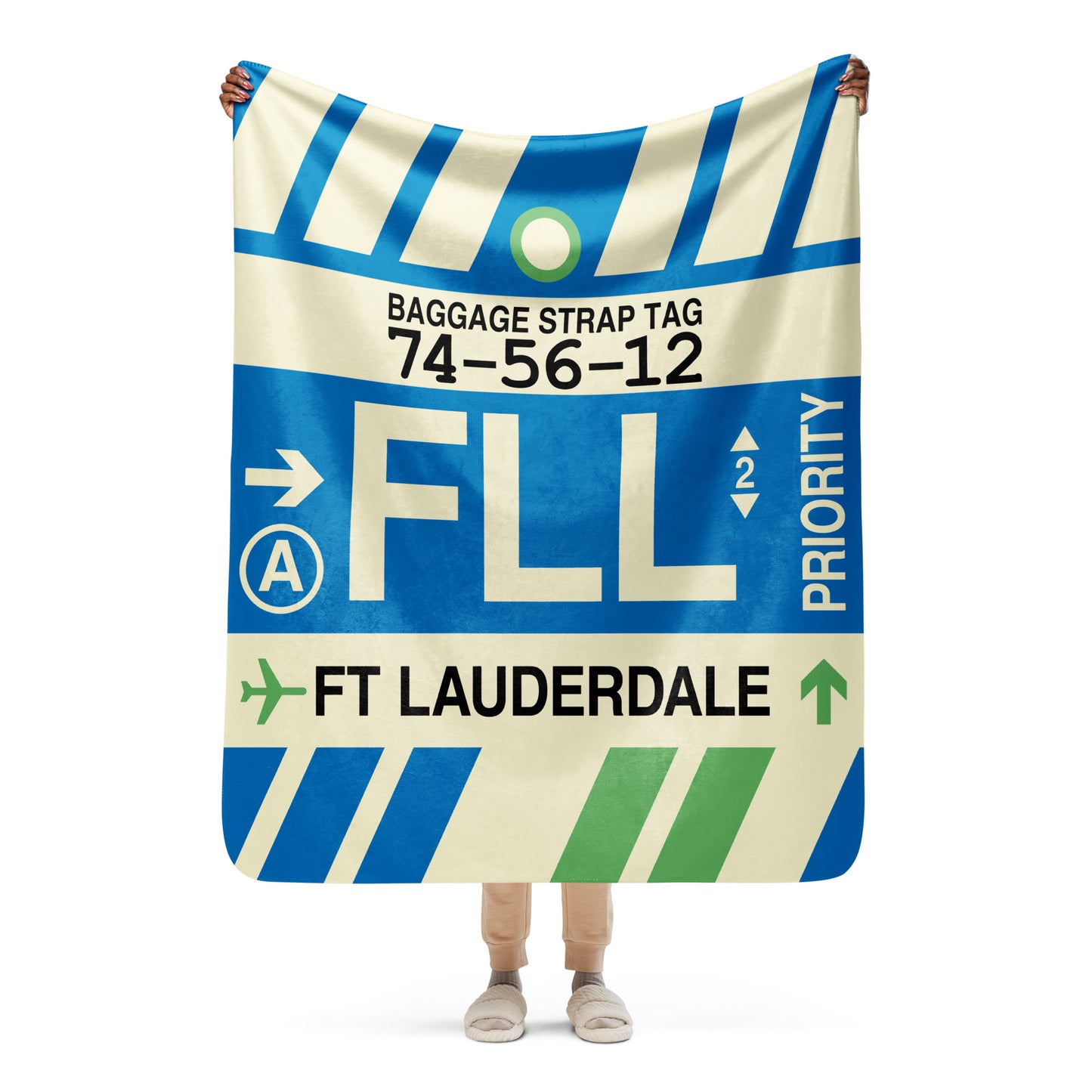 Travel Gift Sherpa Blanket • FLL Fort Lauderdale • YHM Designs - Image 05