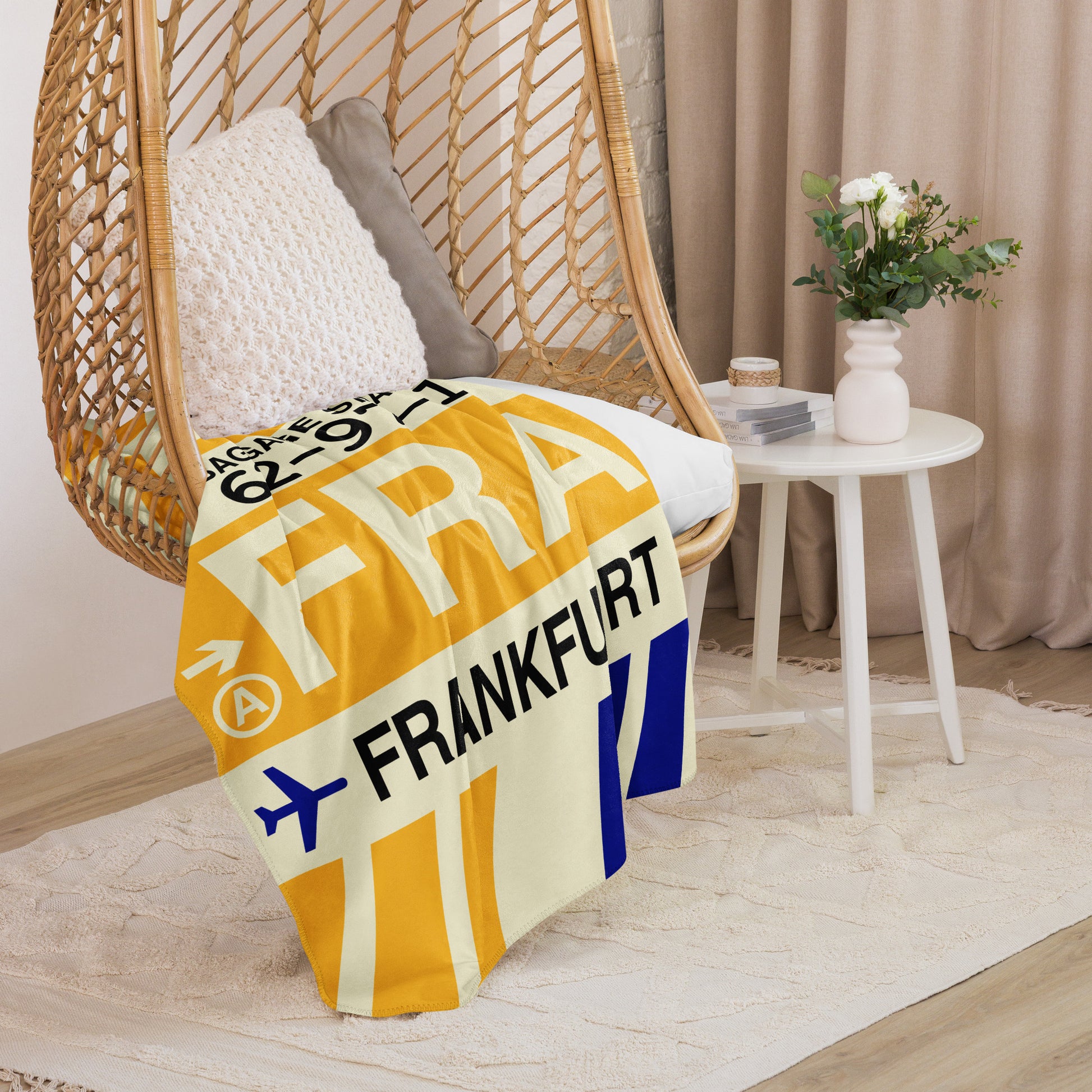 Travel Gift Sherpa Blanket • FRA Frankfurt Souvenir • YHM Designs - Image 07