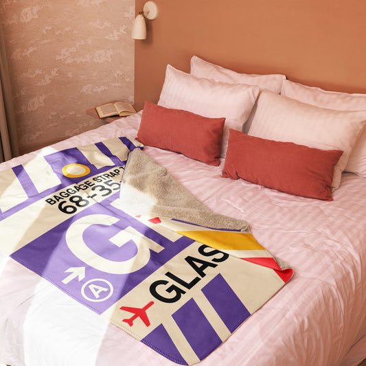 Travel Gift Sherpa Blanket • GLA Glasgow • YHM Designs - Image 02